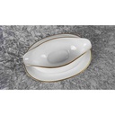 [45816995] Sauciere mit Teller Goldrand 1tlg KPM Krister 0201 Weiß gebraucht - gut Bild 3