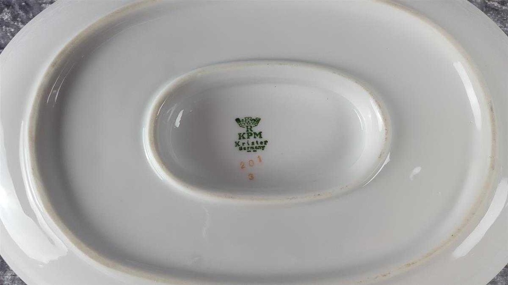 [45816995] Sauciere mit Teller Goldrand 1tlg KPM Krister 0201 Weiß gebraucht - gut Bild 6