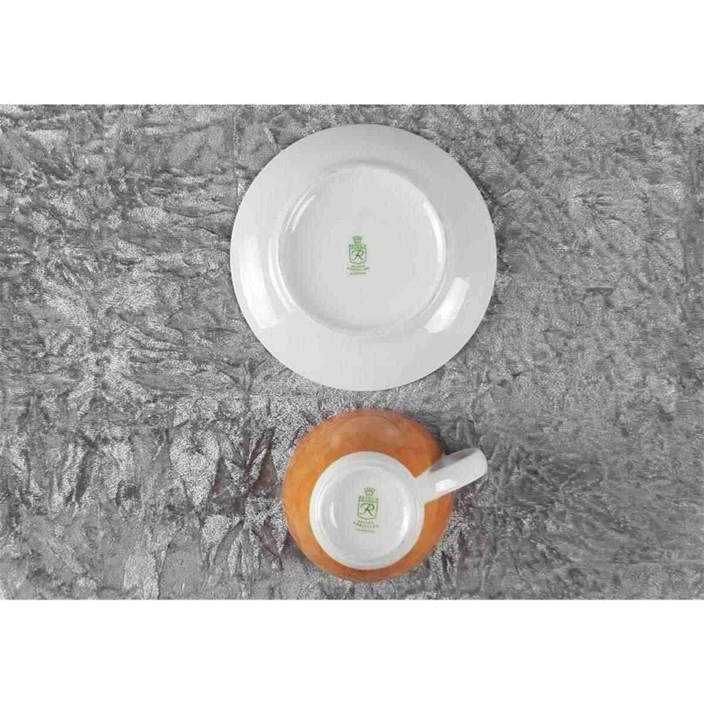 [2119313] 2er Set Untertasse Kaffeetasse mit Tasse OVP 9,4 cm Retsch Wunsiedel Orange Bavaria gebraucht - neuwertig Bild 4