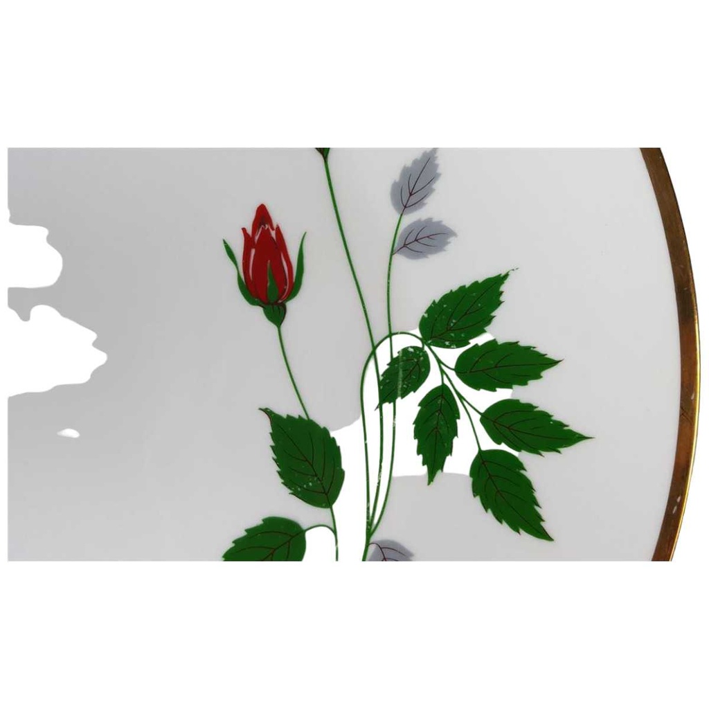 [45817002] Tortenplatte Tortenständer Goldrand Plankenhammer rote Rosen mit gebraucht - gut Bild 2
