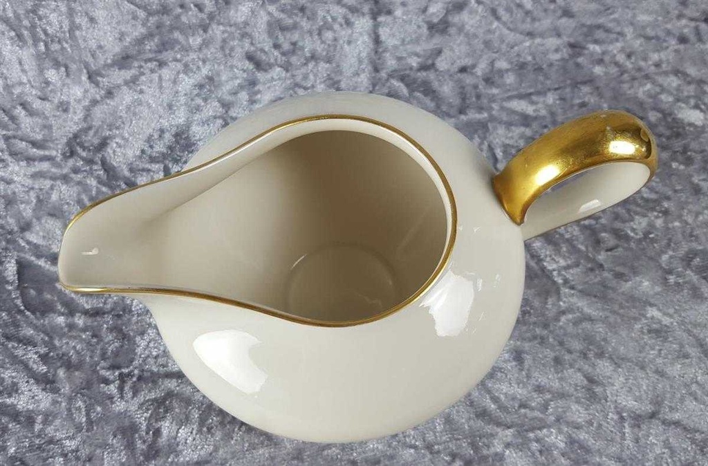 [45817012] Milchkännchen Goldrand 0,35 L KPM Krister 0202 Elfenbein Beige gebraucht - gut Bild 3
