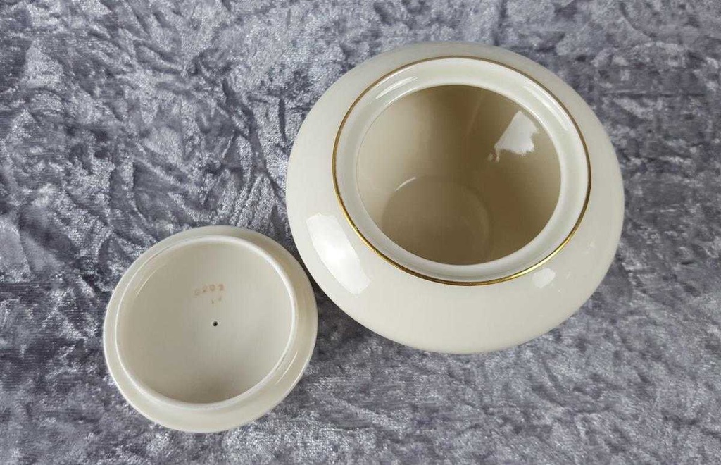 [45817014] Zuckerdose Goldrand KPM Krister 0202 Elfenbein Beige gebraucht - sehr gut Bild 3