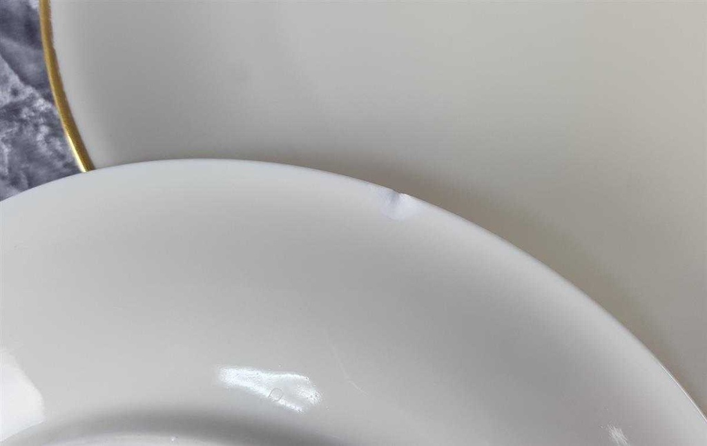 [45817019] Kuchenteller Goldrand 19,5 cm KPM Krister 0217 Elfenbein Beige gebraucht - akzeptabel Bild 2