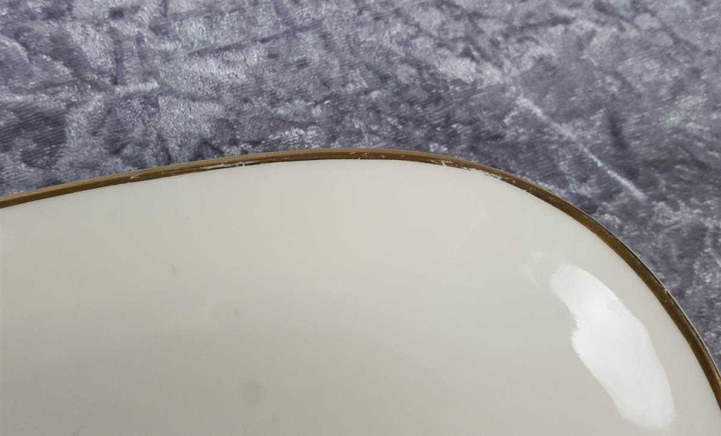 [45817023] Servierplatte Speiseplatte Steakplatte Goldrand 24,3x14 cm KPM Krister 0217 Elfenbein Beige gebraucht - gut Bild 3