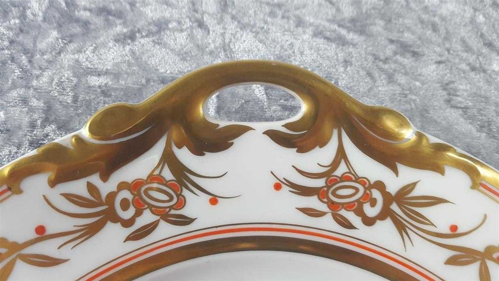 [45817055] Servierplatte Tortenplatte Tortenständer Golddekor Roloff Handmalerei gebraucht - gut Bild 5