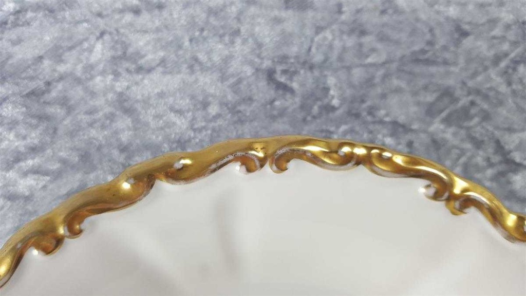 [45817062] Schüssel Prunkschale Golddekor 20,3 cm Einzelteile Oscar Schlegelmilch Beige gebraucht - gut Bild 2