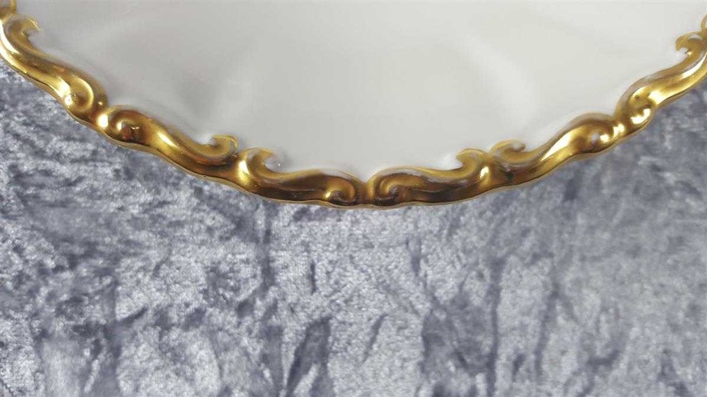 [45817062] Schüssel Prunkschale Golddekor 20,3 cm Einzelteile Oscar Schlegelmilch Beige gebraucht - gut Bild 3