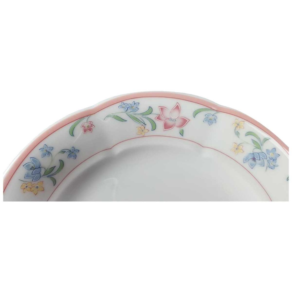 [45817072] Kuchenteller Dessertteller 19,7 cm Mitterteich Form 2250 rosa Rand Dekor Stefanie gebraucht - gut Bild 2