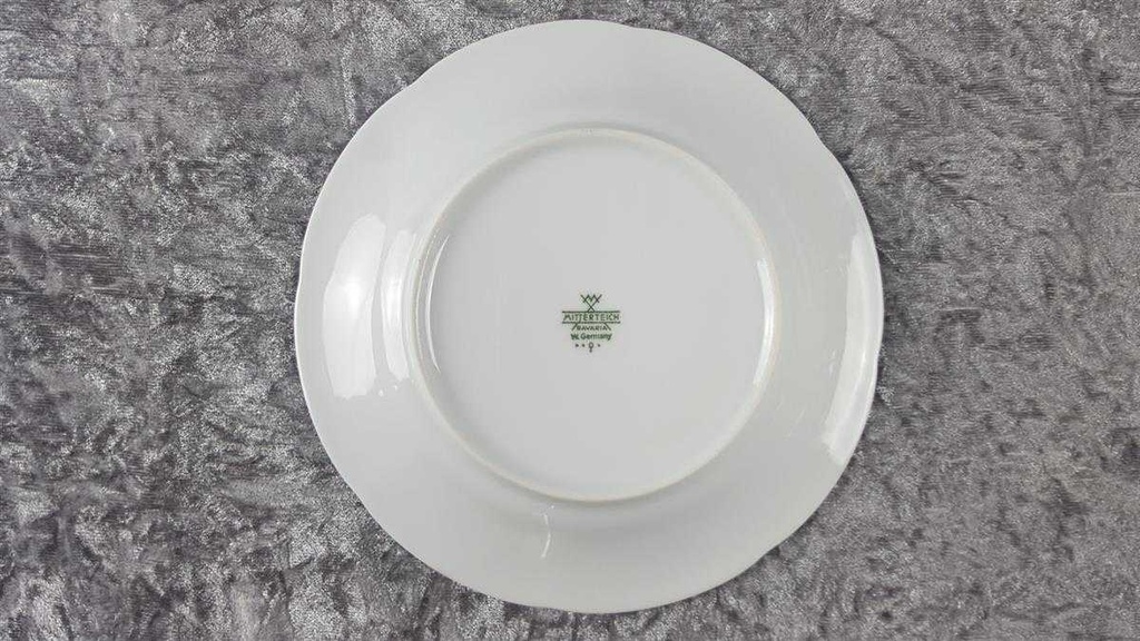 [45817072] Kuchenteller Dessertteller 19,7 cm Mitterteich Form 2250 rosa Rand Dekor Stefanie gebraucht - gut Bild 3
