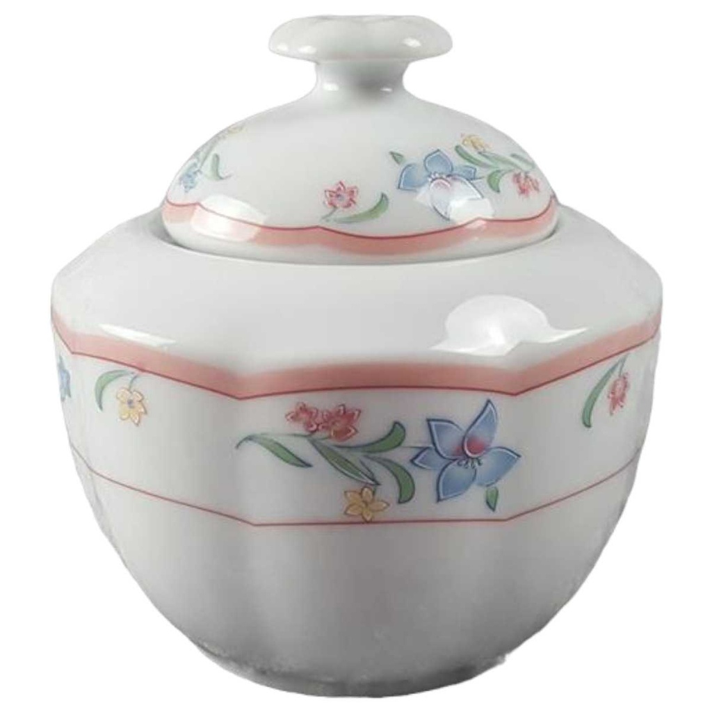 [45817074] Zuckerdose Mitterteich Form 2250 rosa Rand Dekor Stefanie gebraucht - sehr gut Bild 2