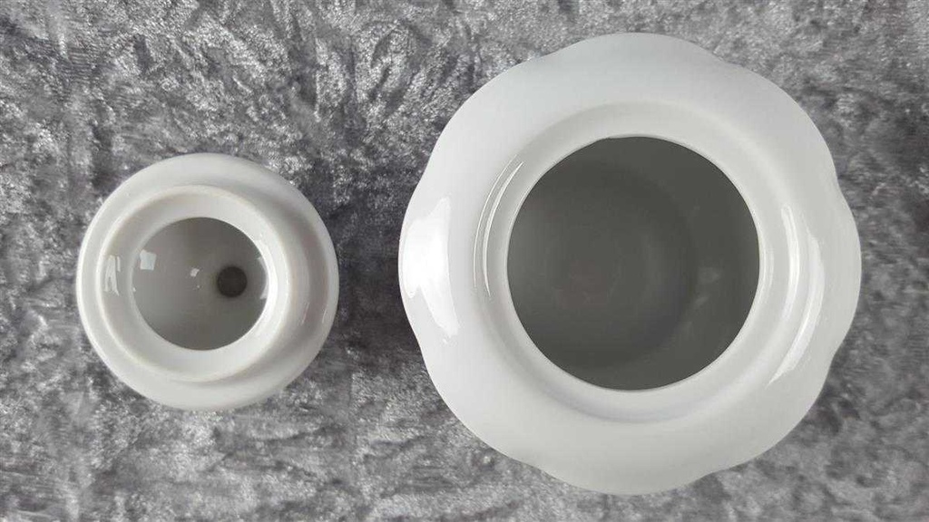 [45817074] Zuckerdose Mitterteich Form 2250 rosa Rand Dekor Stefanie gebraucht - sehr gut Bild 4