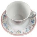 [45817077] Kaffeetasse mit Untertasse Tasse Mitterteich Form 2250 rosa Rand Dekor Stefanie gebraucht - sehr gut Bild 2