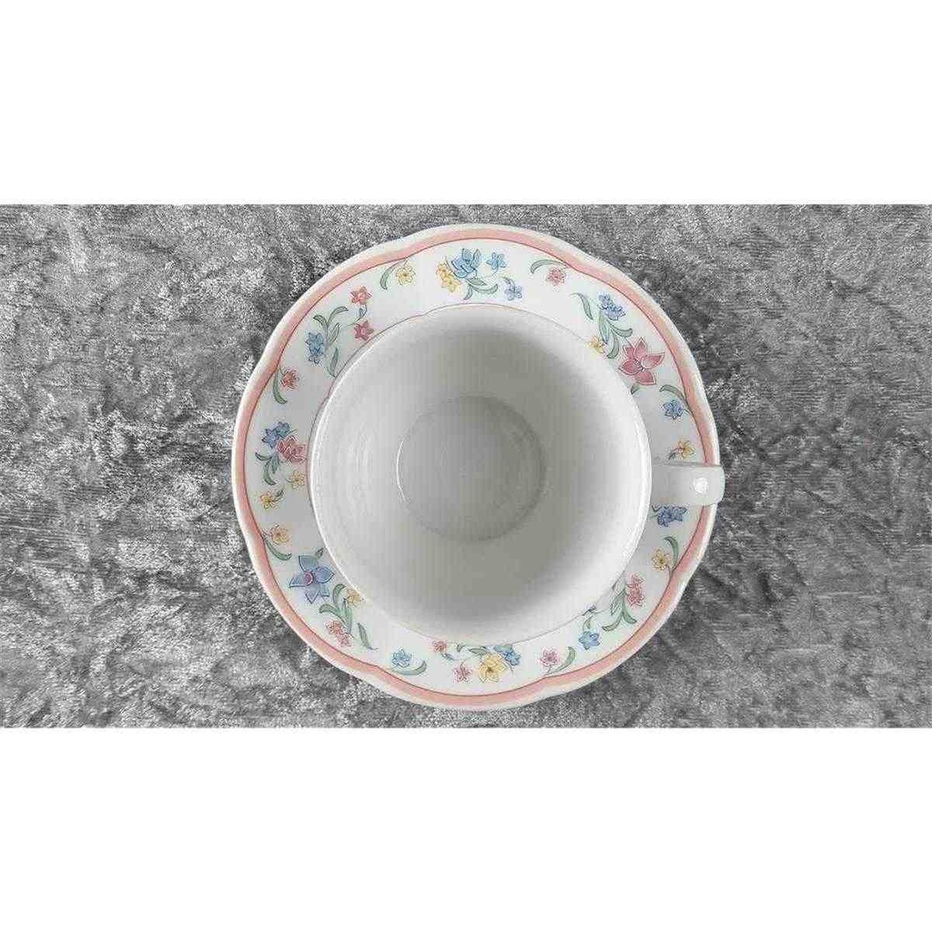 [45817077] Kaffeetasse mit Untertasse Tasse Mitterteich Form 2250 rosa Rand Dekor Stefanie gebraucht - sehr gut Bild 3