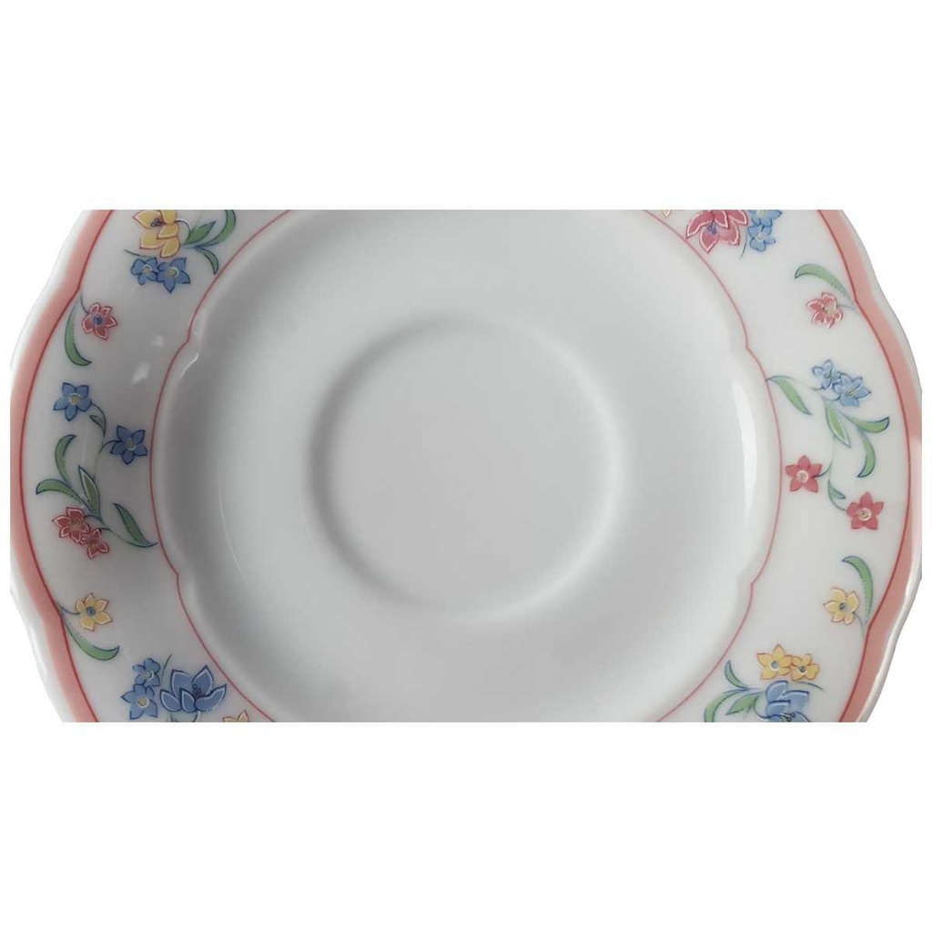 [45817078] Untertasse für Kaffee 14,5 cm Mitterteich Form 2250 rosa Rand Dekor Stefanie gebraucht - sehr gut Bild 2