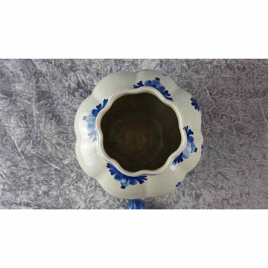 [45817086] Deckelvase mit Signatur 30,5 cm Delfts Blauw Blumen Blau gebraucht - akzeptabel Bild 8