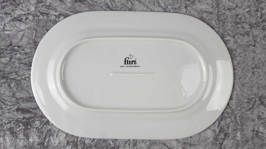 [45817090] Servierplatte Fleischplatte Steakplatte 32,3x20,6 cm Flirt grau weiß Rautendekor gebraucht - gut Bild 5