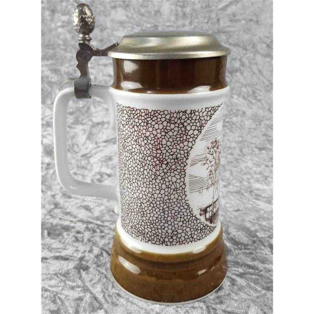 [2119316] Bierkrug mit Zinndeckel Retsch Wunsiedel Braun gebraucht - gut Bild 3