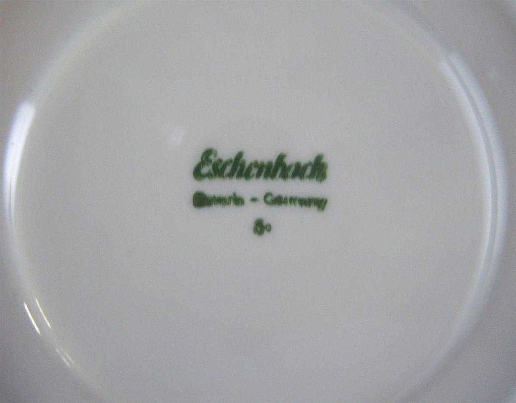 [4581717] Untertasse für Suppe 16,5 cm Eschenbach La Reine Form 800 Graues Blumendekor Blumen gebraucht - sehr gut Bild 2