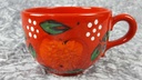 [45817203] Tasse Jumbotasse mit Untertasse Teller Waechtersbach rot Apfeldekor gebraucht - gut Bild 3