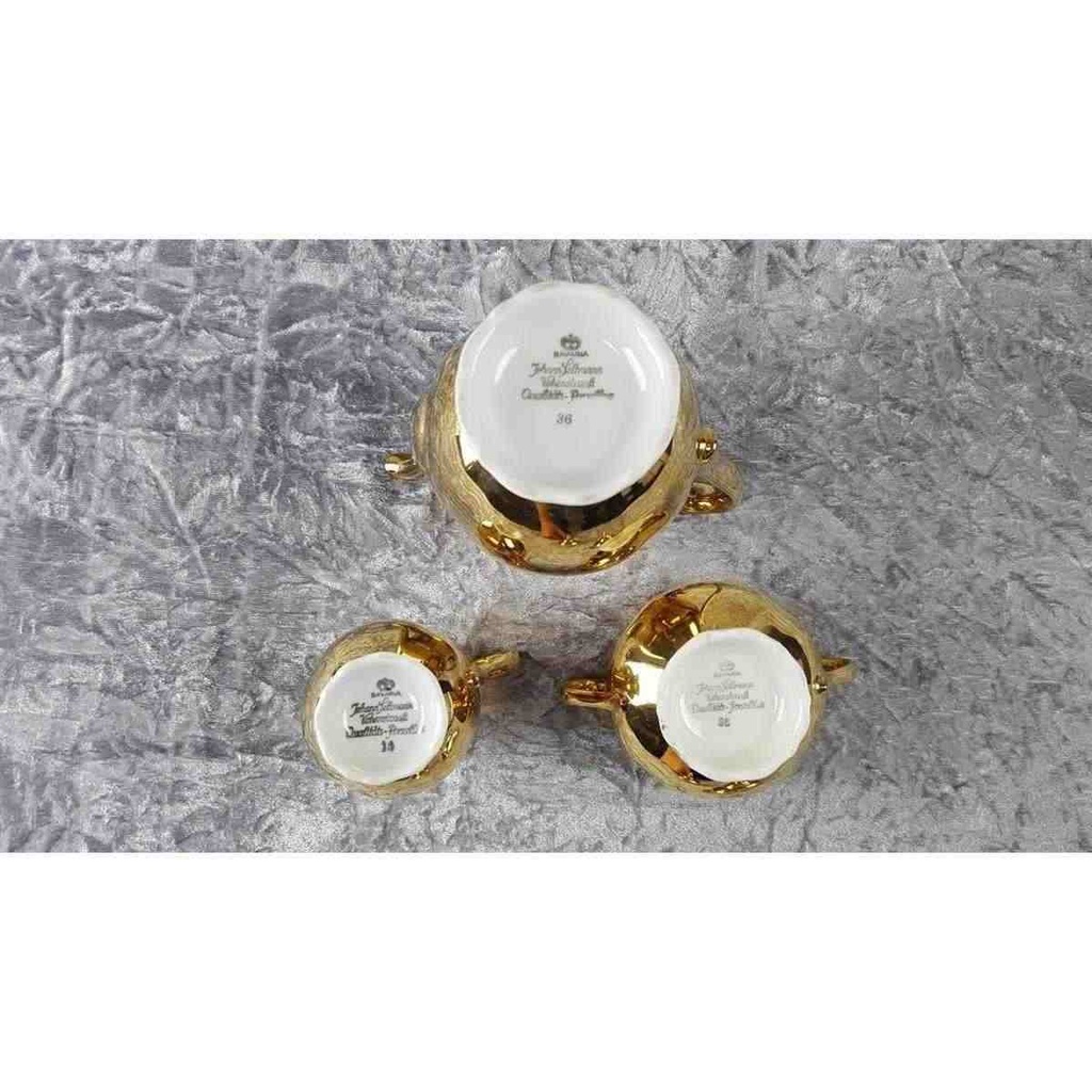 [45817257] Zuckerdose Milchkännchen Mokkakanne Golddekor 3tlg Seltmann Weiden Vohenstrauß gebraucht - gut Bild 5