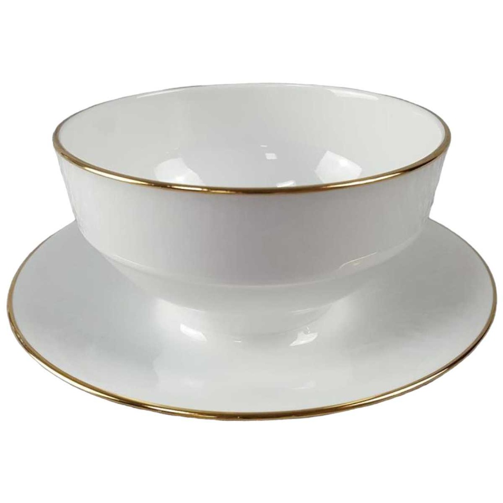 [45817285] Sauciere mit Teller Goldrand 0,4 L Eschenbach 3mm Weiß gebraucht - sehr gut Bild 2