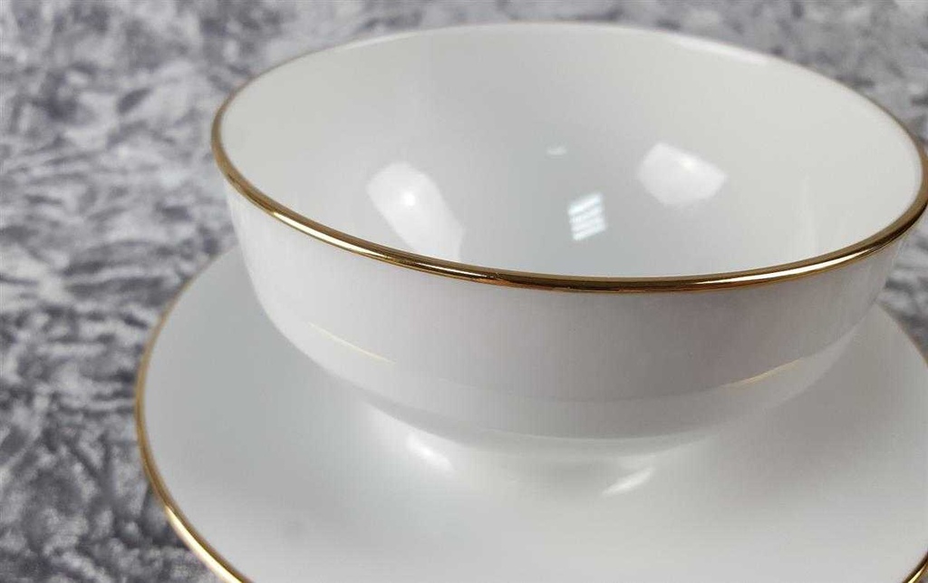 [45817285] Sauciere mit Teller Goldrand 0,4 L Eschenbach 3mm Weiß gebraucht - sehr gut Bild 3