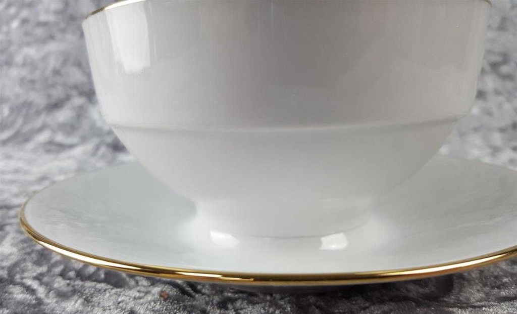 [45817285] Sauciere mit Teller Goldrand 0,4 L Eschenbach 3mm Weiß gebraucht - sehr gut Bild 4
