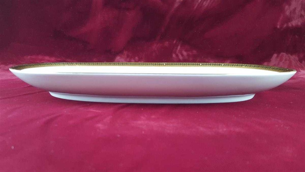 [45817322] Servierplatte Fleischplatte Steakplatte Golddekor 32,5x21 cm Melitta Verona gebraucht - akzeptabel Bild 3