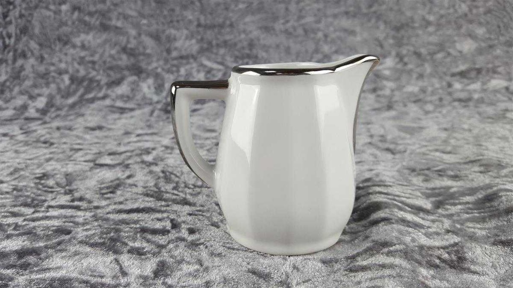 [45817368] Milchkännchen Apilco Porcelaine weiß mit Platinrand gebraucht - sehr gut Bild 4