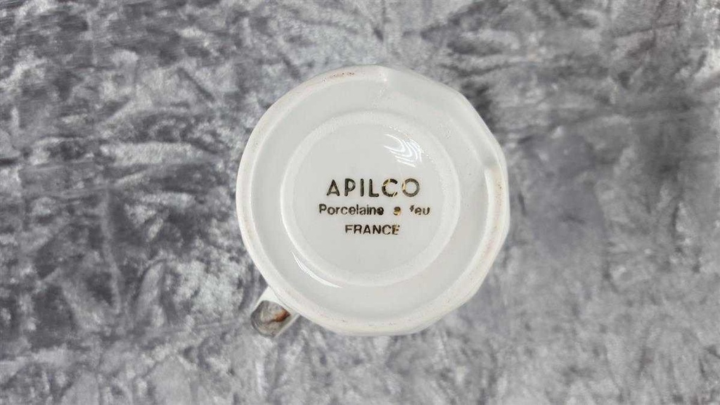 [45817368] Milchkännchen Apilco Porcelaine weiß mit Platinrand gebraucht - sehr gut Bild 7