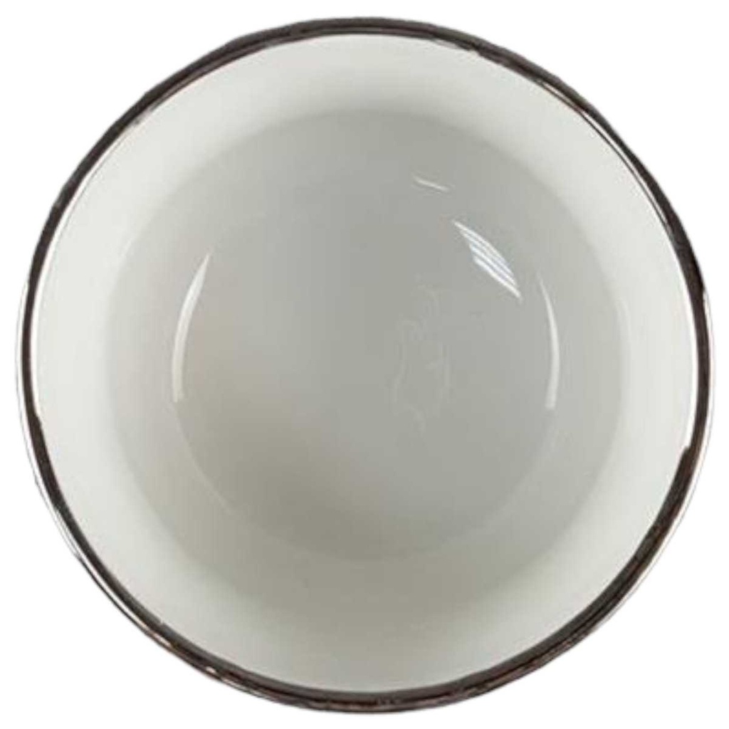 [45817369] Zuckerschale Apilco Porcelaine weiß mit Platinrand gebraucht - sehr gut Bild 2