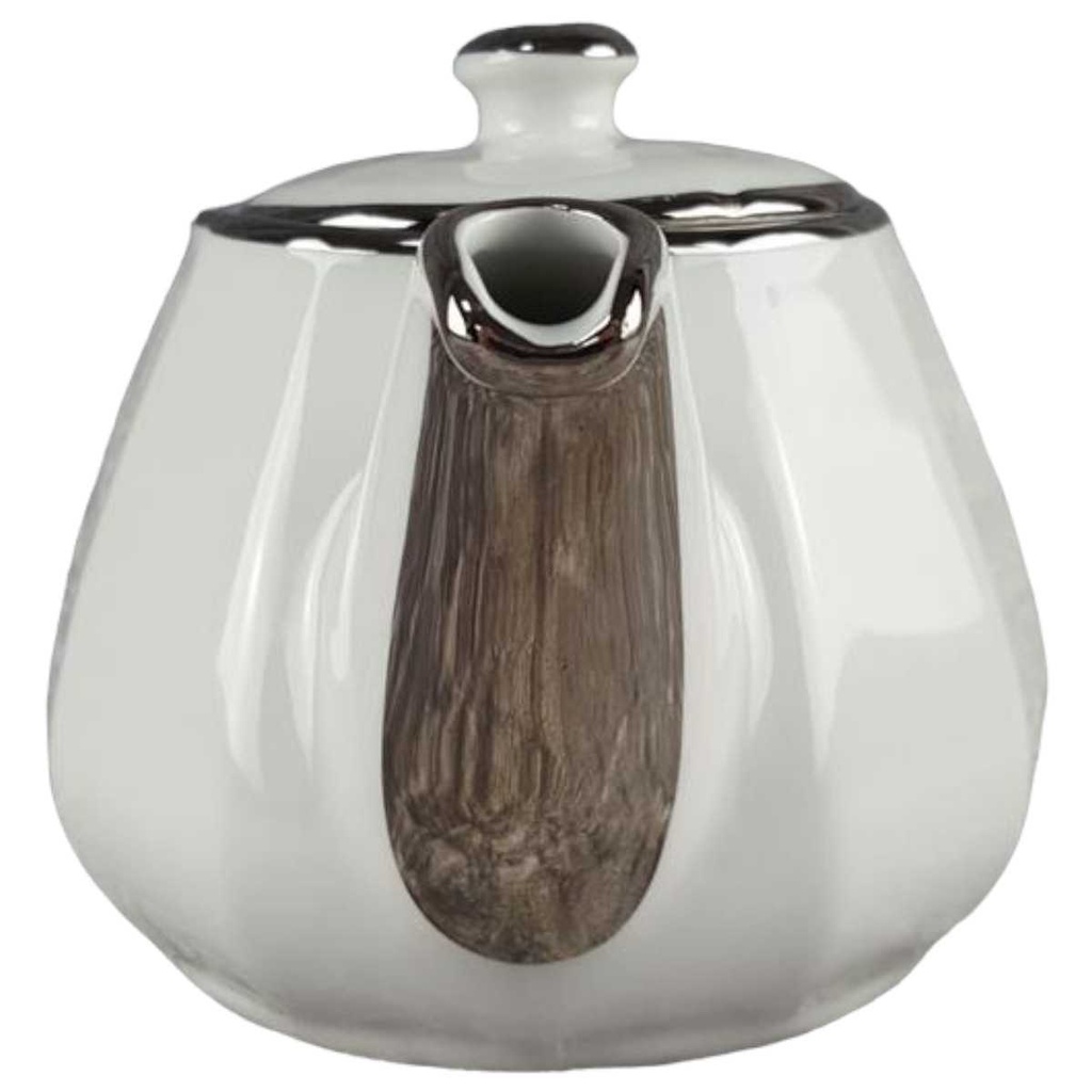 [45817370] Teekanne 1,1 L Apilco Porcelaine weiß mit Platinrand gebraucht - gut Bild 2