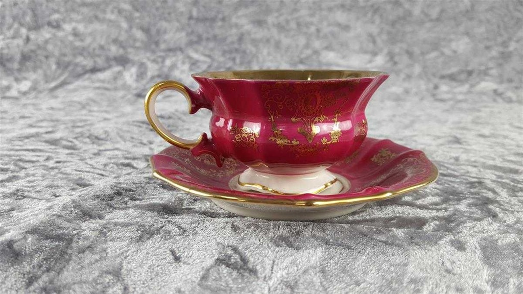 [45817379] Mokkatasse mit Untertasse Tasse Espressotasse Golddekor Lindner Porzellan gebraucht - gut Bild 3