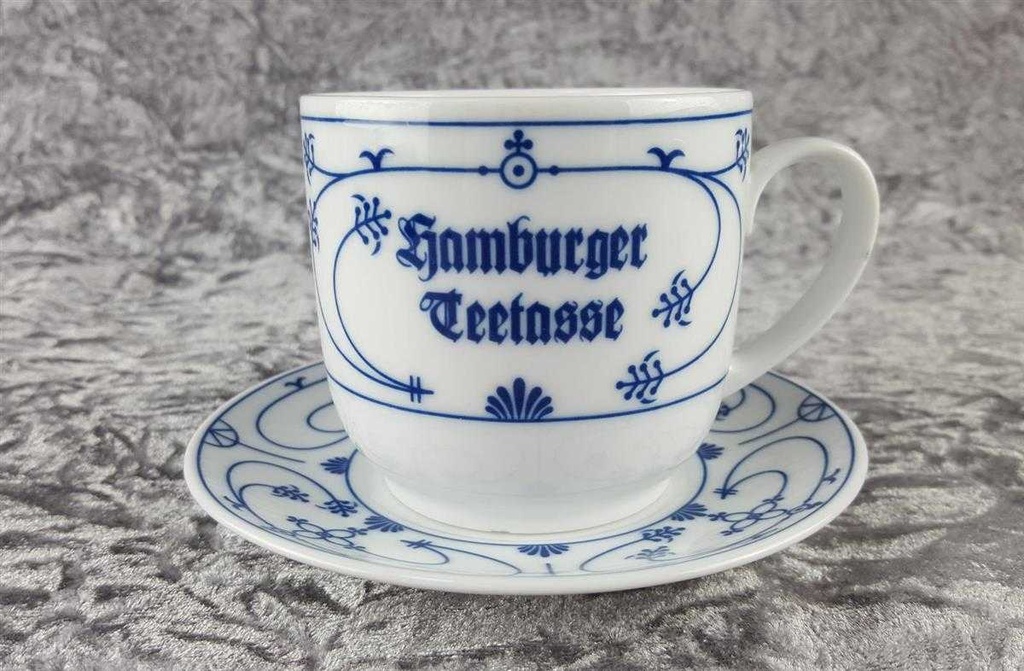 [2119340] 2er Set Teetasse Tasse Julius Lange Kahla Indisch Blau Strohblume Hamburger gebraucht - gut Bild 3