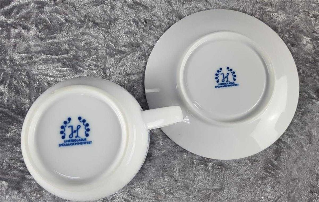 [2119340] 2er Set Teetasse Tasse Julius Lange Kahla Indisch Blau Strohblume Hamburger gebraucht - gut Bild 11