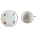 [45817394] Mokkatasse Tasse Espressotasse Goldrand Weimar Porzellan bunte Blumen gebraucht - sehr gut Bild 2