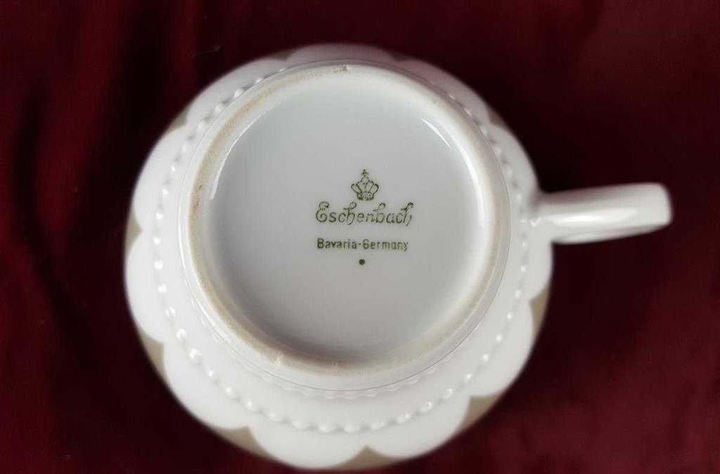 [45817406] Kaffeetasse Tasse Eschenbach Venedig Perlrand Braun Grau gebraucht - gut Bild 3