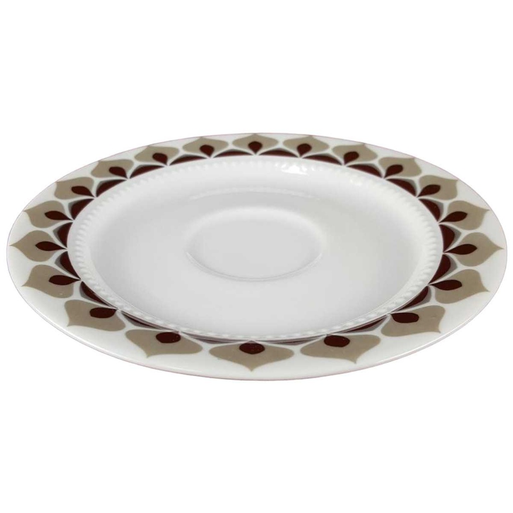 [45817409] Untertasse für Kaffee 14,5 cm Eschenbach Venedig Perlrand Braun Grau Bild 2