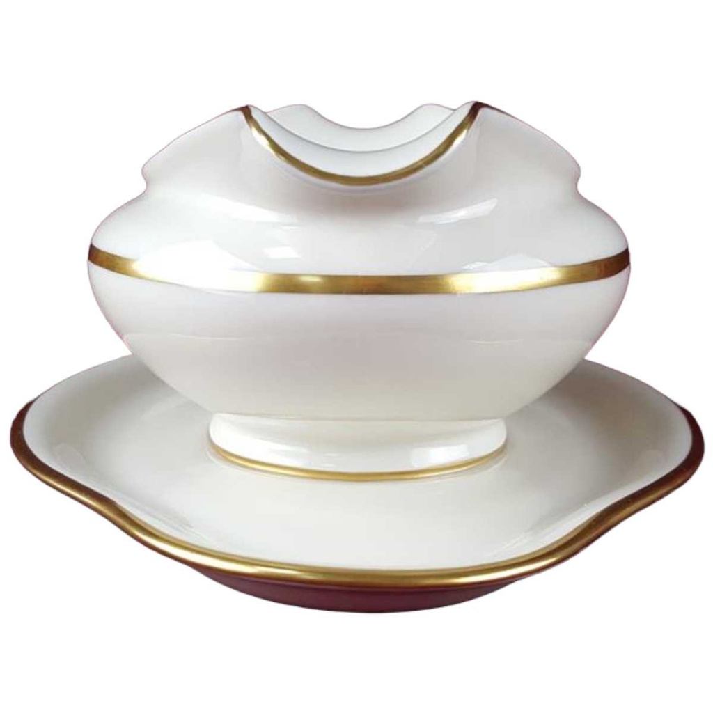 [45817415] Sauciere mit Teller Golddekor Eschenbach Elfenbein Bavaria gebraucht - sehr gut Bild 2