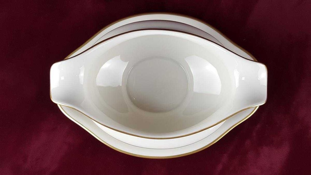 [45817415] Sauciere mit Teller Golddekor Eschenbach Elfenbein Bavaria gebraucht - sehr gut Bild 4