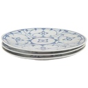[2119341] 3er Set Kuchenteller 19,7 cm Bareuther Indisch Blau Strohblume Bavaria gebraucht - gut Bild 2