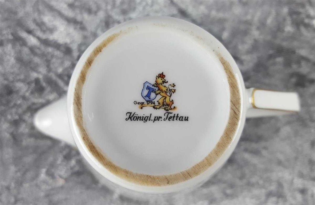 [45817458] Milchkännchen Königl. pr. Tettau Ria graues Randdekor gebraucht - sehr gut Bild 3