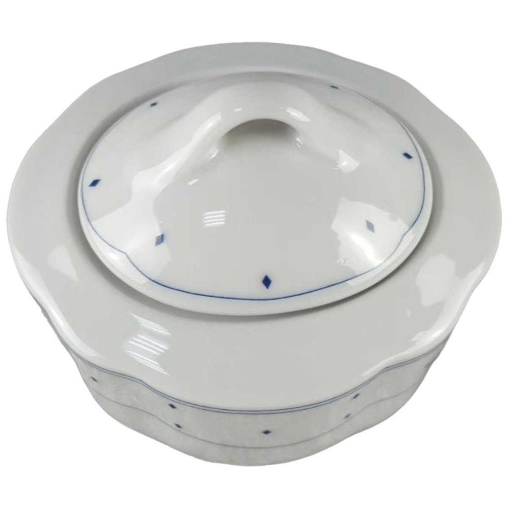 [45817479] Zuckerdose Marienbad Ingres Weiss Blaue Rauten gebraucht - sehr gut Bild 2
