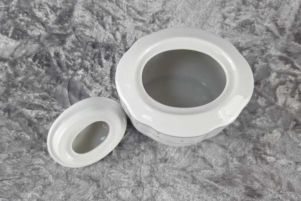 [45817479] Zuckerdose Marienbad Ingres Weiss Blaue Rauten gebraucht - sehr gut Bild 3