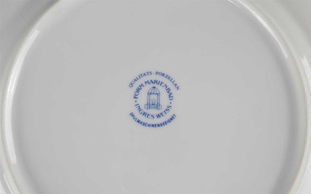 [45817480] Speiseteller Essteller 24,5 cm Marienbad Ingres Weiss Streublumen Obstfrüchte gebraucht - akzeptabel Bild 5