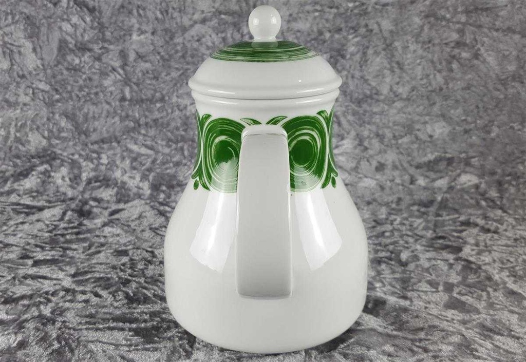 [45817483] Kaffeekanne Kanne 1,3 L Arzberg Donau Dekor grüne Kreise Grün gebraucht - gut Bild 4