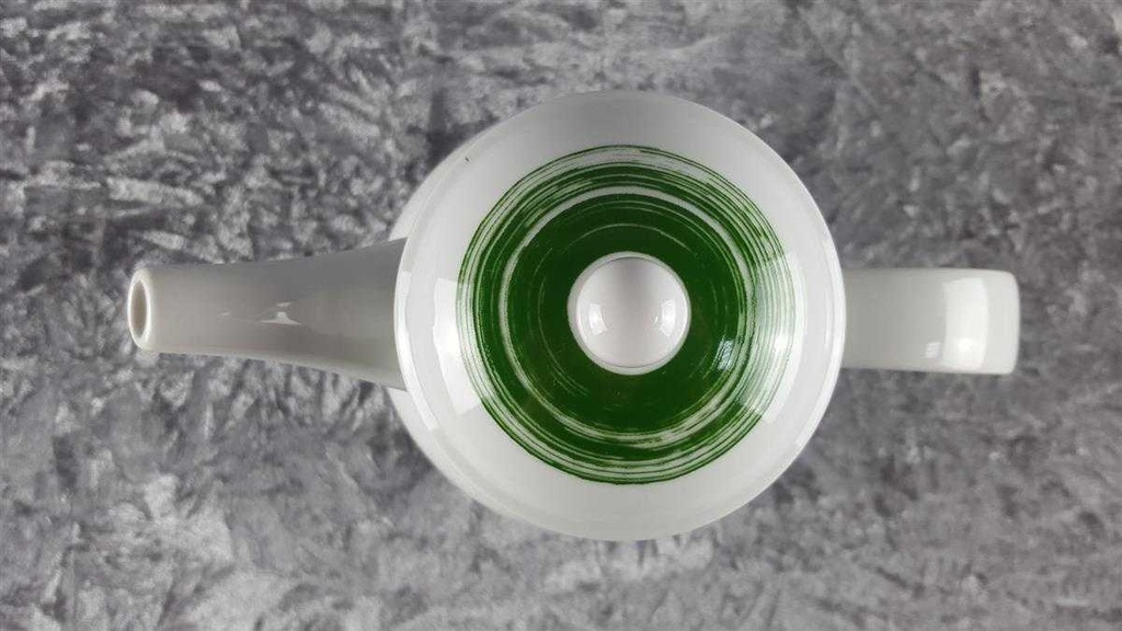 [45817483] Kaffeekanne Kanne 1,3 L Arzberg Donau Dekor grüne Kreise Grün gebraucht - gut Bild 5