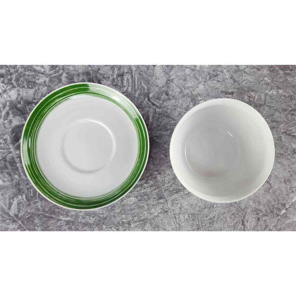 [45817488] Sauciere mit Teller 2tlg Arzberg Donau Dekor grüne Kreise Grün gebraucht - sehr gut Bild 3
