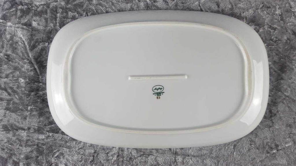 [45817489] Servierplatte Fleischplatte Steakplatte 31,5x20 cm Arzberg Donau Dekor grüne Kreise Grün gebraucht - akzeptabel Bild 4