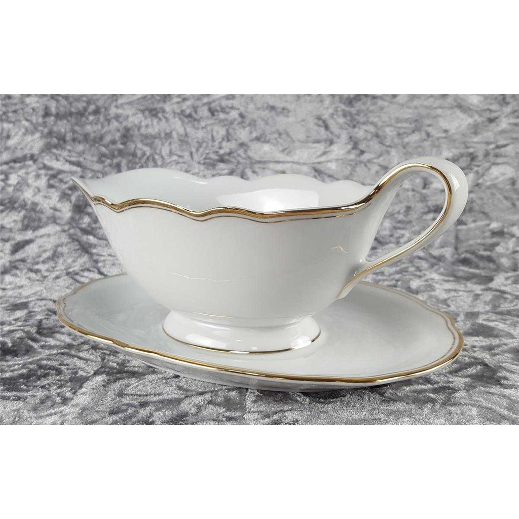 [45817495] Sauciere mit Teller Goldrand Schirnding Bavaria Feston gebraucht - sehr gut Bild 3